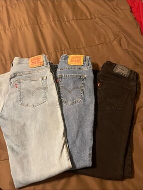 Levi boys jeans, size 14 reg. W27, L29, 502/511, 3 pair.